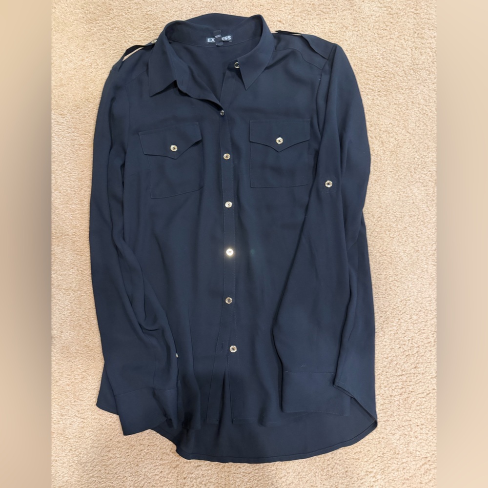 Button-Up Shirt with Chest Pockets